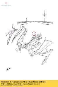 Suzuki 4754108J00 couvercle, cadre bod - La partie au fond