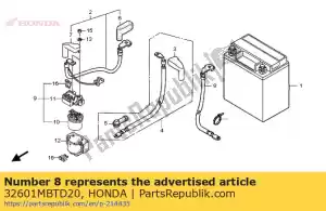 honda 32601MBTD20 cable, tierra de batería - Lado inferior