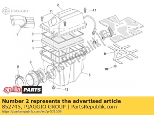 aprilia 852745 filter housing cover - Bottom side