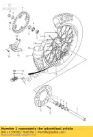 6411135G00, Suzuki, moyeu, arrière suzuki rm z 450 2005 2006, Nouveau