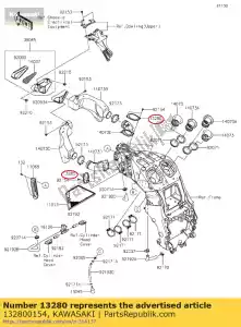 kawasaki 132800154 soporte zx1400a6f - Lado inferior