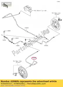 kawasaki 430600337 01 tubo-freio, rr, lh - Lado inferior