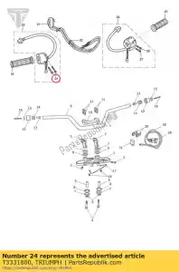 triumph T3331800 parafuso, m5 x 22 - Lado inferior