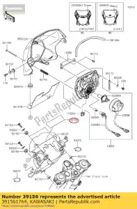 Kawasaki 391561764 pad, 35x110 - Lado inferior