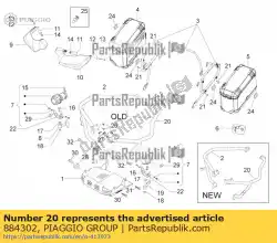 Aquí puede pedir protector del cilindro izquierdo viejo de Piaggio Group , con el número de pieza 884302: