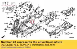 moer, flens, 12mm van Honda, met onderdeel nummer 90306181761, bestel je hier online: