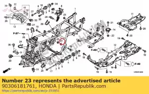 honda 90306181761 porca, flange, 12 mm - Lado inferior