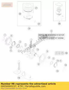 ktm 00050000237 kit de pistones tamaño i 690 duke - Lado inferior