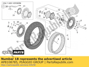 aprilia AP8108785 roda - Lado inferior