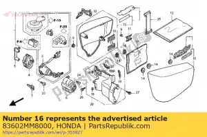 honda 83602MM8000 ?illet, couvercle latéral - La partie au fond