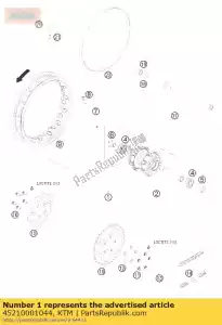 ktm 45210001044 achterwiel 50 sx 2009 - Onderkant