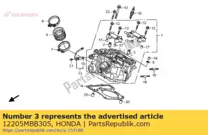 honda 12205MBB305 guia, ex. válvula (os) - Lado inferior