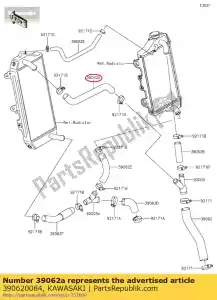 Kawasaki 390620084 resfriamento de mangueira - Lado inferior