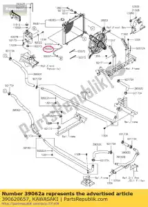 kawasaki 390620657 01 manguera de refrigeración, depósito de radiador - Lado inferior