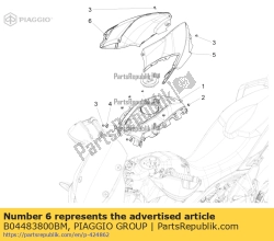 Aprilia B04483800BM, Prawa pokrywa boczna, OEM: Aprilia B04483800BM