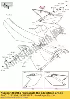 360010133266, Kawasaki, côté couverture, droite, blanc cassé kawasaki klx  r klx450r klx450 450 , Nouveau