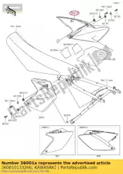 Here you can order the cover-side,rh,b. White from Kawasaki, with part number 360010133266: