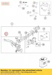 ktm 6251300214430 d?wignia hamulca r?cznego kpl. czarny - Lewa strona