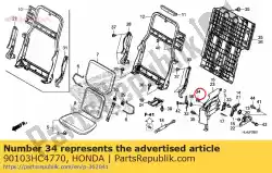 schroef, spatbord van Honda, met onderdeel nummer 90103HC4770, bestel je hier online: