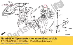 Here you can order the tube, fuel cap breather from Honda, with part number 17521429000: