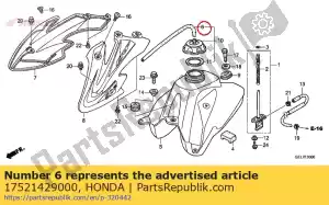 honda 17521429000 buis, tankdopontluchting - Onderkant