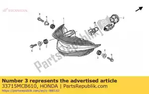 Honda 33715MCB610 rubber, taillight mountin - Bottom side