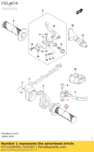 suzuki 5711028H00 grip, gas geven - Onderkant