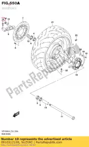 Suzuki 0910312109 bolt,12x40 - Bottom side