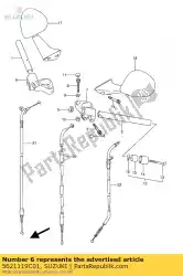 Ici, vous pouvez commander le titulaire rh auprès de Suzuki , avec le numéro de pièce 5621119C01: