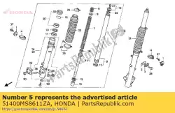 Ici, vous pouvez commander le fourche * nh35m / pb181 * auprès de Honda , avec le numéro de pièce 51400MS8611ZA: