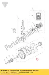 Ici, vous pouvez commander le vilebrequin auprès de Triumph , avec le numéro de pièce T1101082: