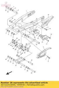 yamaha 3D7221410000 eje, pivote - Lado inferior