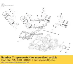 Aquí puede pedir anillo de pistón de Piaggio Group , con el número de pieza 857106: