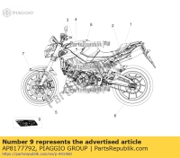 AP8177792, Aprilia, decalque de corrente, Novo