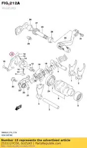 suzuki 2533127C00 lifter, gear shi - La partie au fond