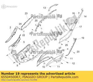 Piaggio Group 65504500R7 left undertail section - Bottom side