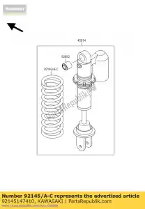 kawasaki 92145147410 veer, schokbreker, kx65-a4 - Onderkant