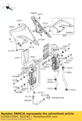 Here you can order the radiator-assy,r from Suzuki, with part number K390610004: