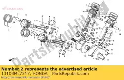 geen beschrijving beschikbaar op dit moment van Honda, met onderdeel nummer 13103ML7317, bestel je hier online: