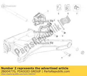 Piaggio Group 2B004770 remklauw steunplaat - Onderkant