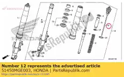 Ici, vous pouvez commander le boulon, fr. Fourchette auprès de Honda , avec le numéro de pièce 51450MGE003: