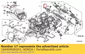 honda 16640MGE003 leidingcomp., brandstof (# 4) - Onderkant