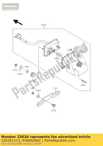 kawasaki 230261113 lente, lâmpada traseira kdx125-a1 - Lado inferior