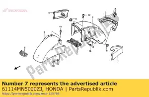 Honda 61114MN5000ZJ cubierta, l. fr. guardabarros * nh1 - Lado inferior