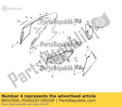 Aprilia B043506, Geluiddemper dx bescherming, OEM: Aprilia B043506