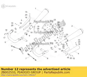 Piaggio Group 2B002533 right silencer support bracket with i.p. - Bottom side