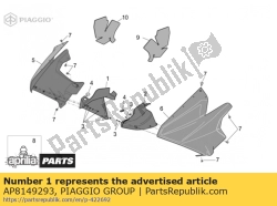 Aprilia AP8149293, Rh luchtkanaal, OEM: Aprilia AP8149293