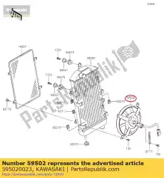 Here you can order the fan-assy vn900b6f from Kawasaki, with part number 595020023: