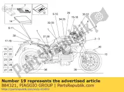 Here you can order the noise emission sticker from Piaggio Group, with part number 884321: