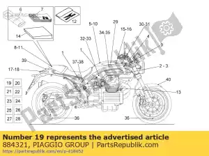 Piaggio Group 884321 noise emission sticker - Bottom side